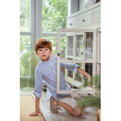 Traje infantil de niño de camisa y bermuda acuario