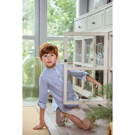 Traje infantil de niño de camisa y bermuda acuario