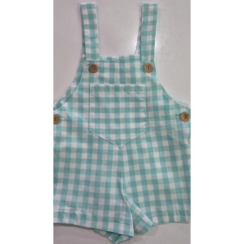 Peto de bebé cuadro vichy verde