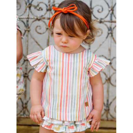 Conjunto braguita volantes y blusa ecotada