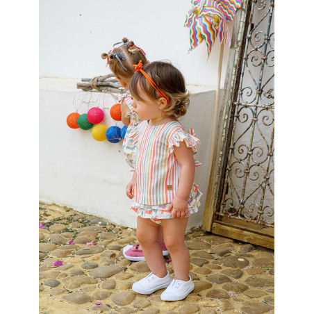 Conjunto braguita volantes y blusa ecotada