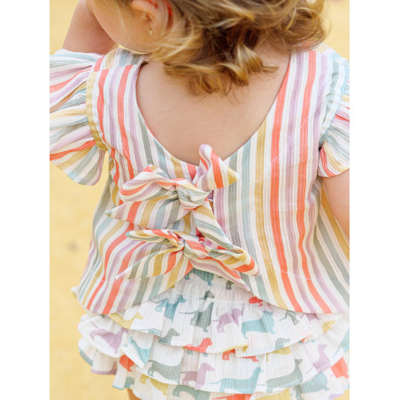 Conjunto braguita volantes y blusa ecotada