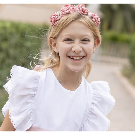 Vestido Infantil de ceremonia rosa empolvado