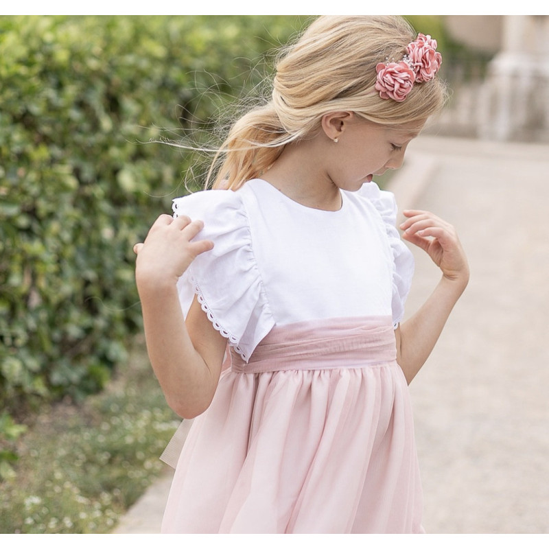 Vestido Infantil de ceremonia rosa empolvado