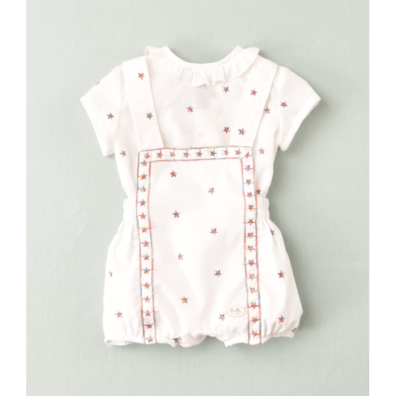 Conjunto de peto y blusa estrellas