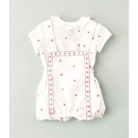Conjunto de peto y blusa estrellas