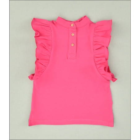 Polo de niña con cuello tirilla