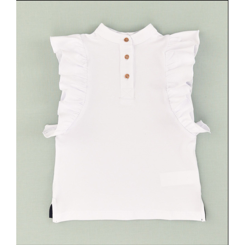 Polo de niña con cuello tirilla