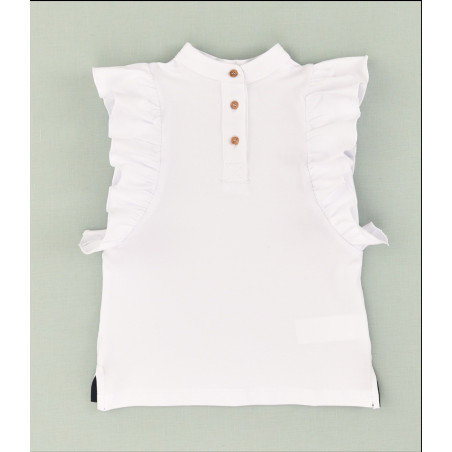 Polo de niña con cuello tirilla
