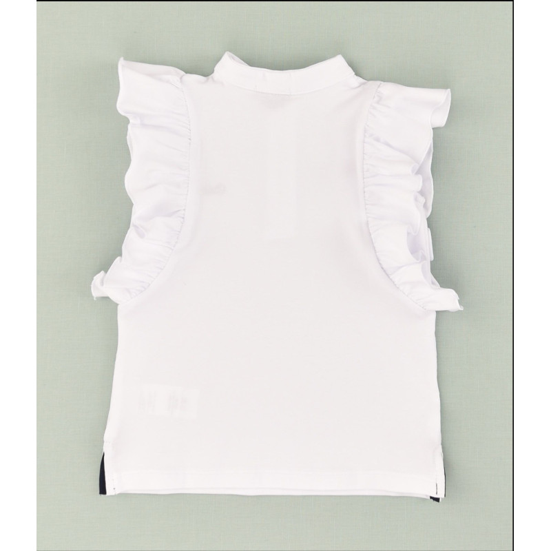 Polo de niña con cuello tirilla