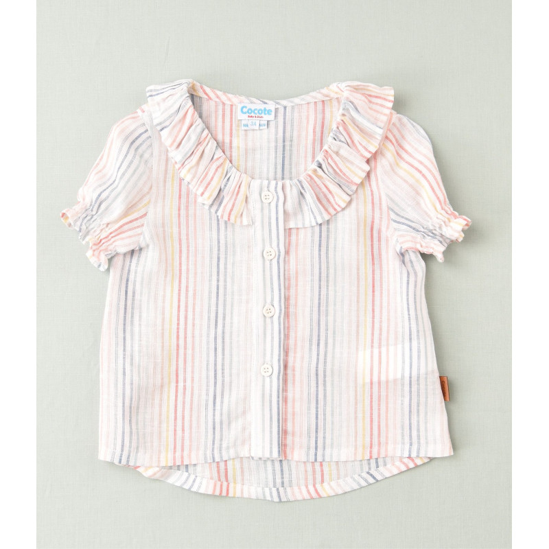 Blusa infantil de niña multicolor de manga corta