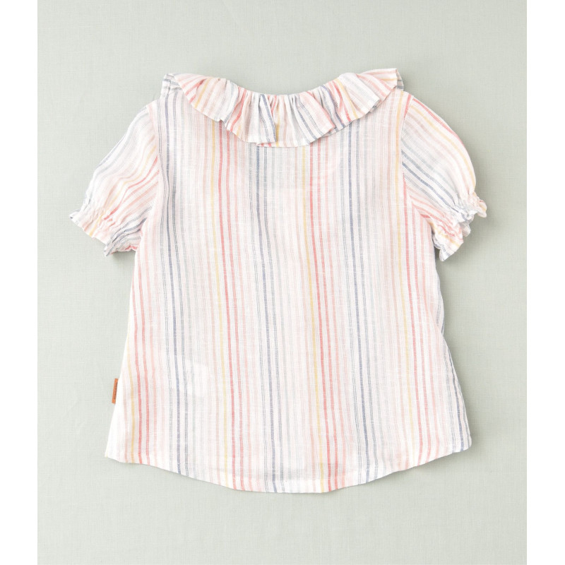 Blusa infantil de niña multicolor de manga corta
