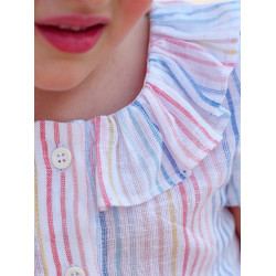 Blusa infantil de niña multicolor de manga corta 2