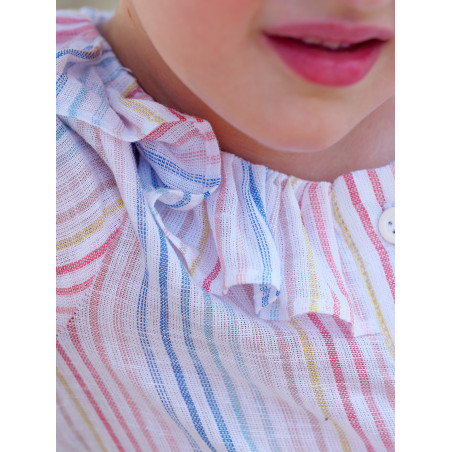 Blusa infantil de niña multicolor de manga corta