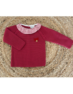Conjunto braguita cuadros cereza niña 2