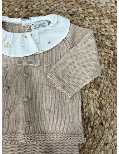 Conjunto de jubón y polaina pato y flores