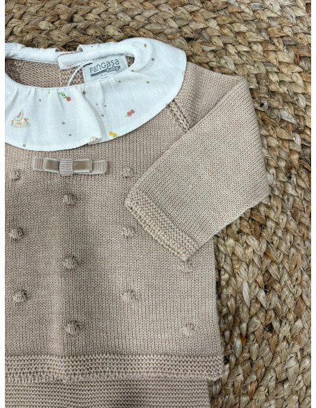 Conjunto de jubón y polaina pato y flores