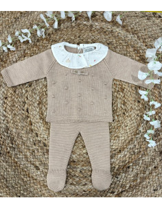 Conjunto de jubón y polaina pato y flores