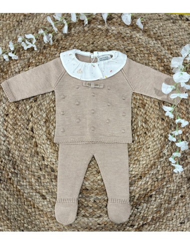 Conjunto de jubón y polaina pato y flores
