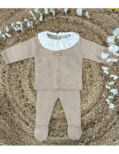 Conjunto de jubón y polaina pato y flores