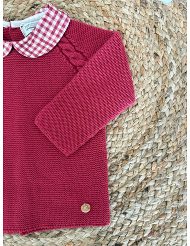 Conjunto ranita cuadros cereza niño