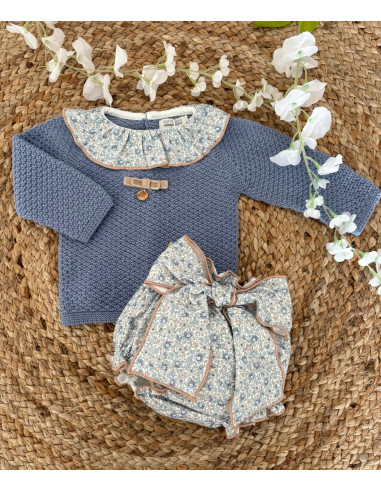 Conjunto braguita bruma flores