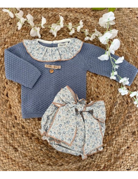 Conjunto braguita bruma flores