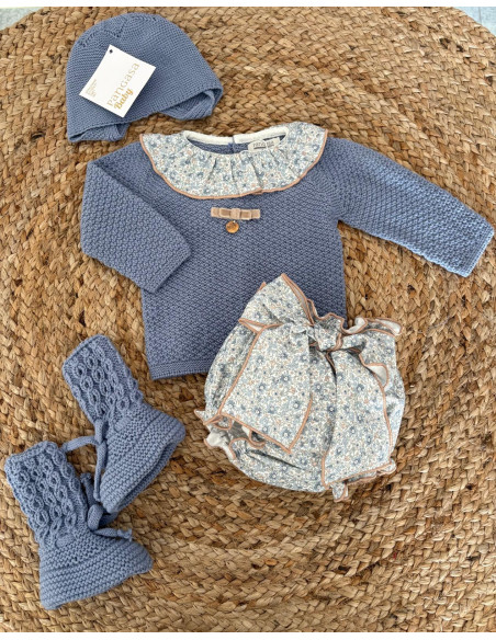 Conjunto braguita bruma flores