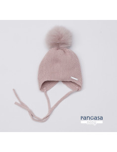 Gorro orejero pompón pelo sintético 2