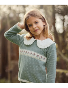 Jersey niña con cuello "Pompón"