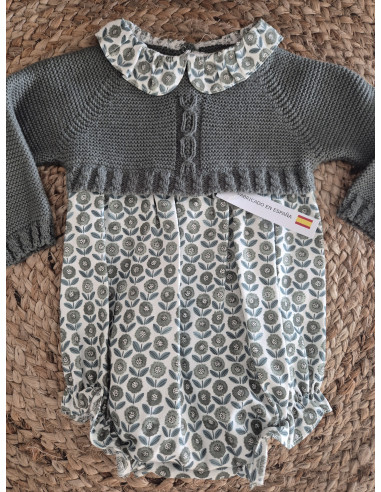 Pelele flores verdes