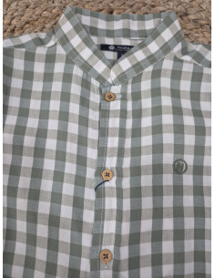 Camisa con cuello tirilla vichy verde 2