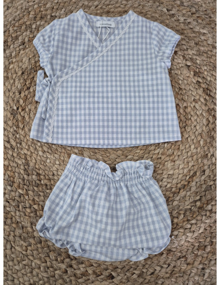 Conjunto estampado vichy cruzado