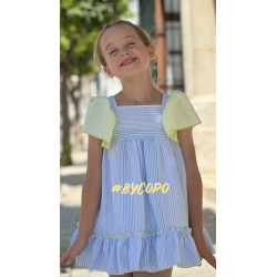 Vestido rayas con vichy fluor 2