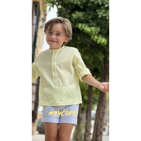 Conjunto de niño camisa canguro fluor