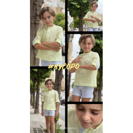 Conjunto de niño camisa canguro fluor