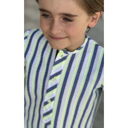Camisa de niño polera rayas fluor y azafata
